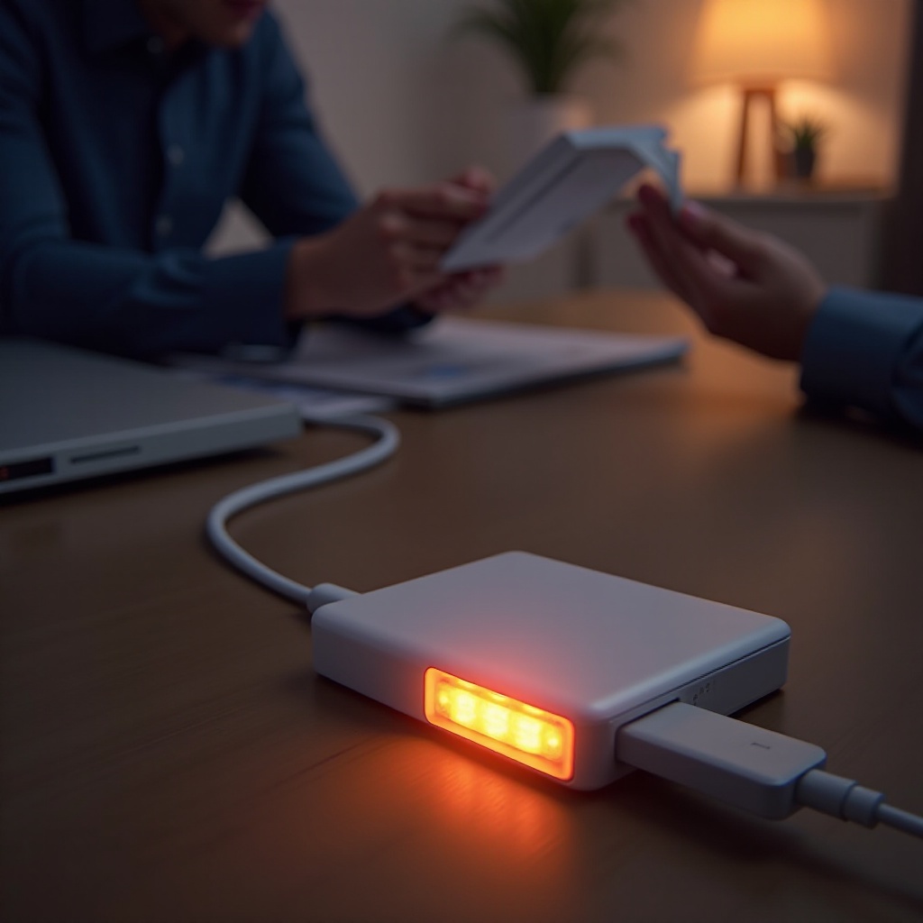 MagSafe charger กำลังกะพริบเป็นสีส้ม